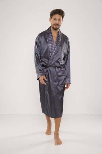 940 Forex pánský saténový župan - šedý