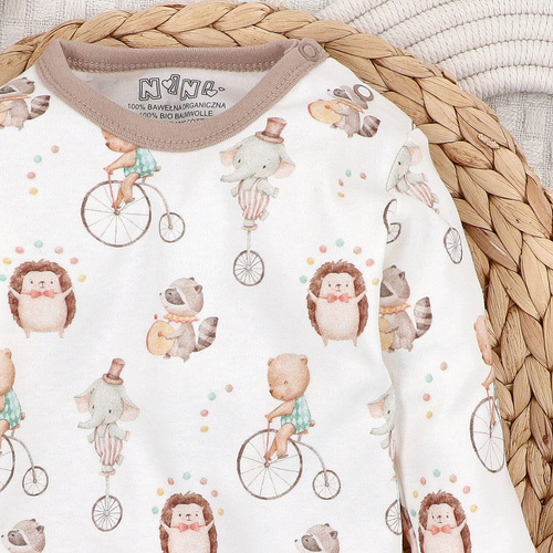 ABN-5583 Dětské body Circus Baby od Nini - 100% organická bavlna, jemné na pokožce, polská výroba