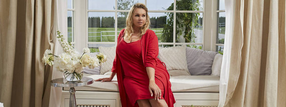 Song Dámský župan s 3/4 rukávy Italian Fashion - červený