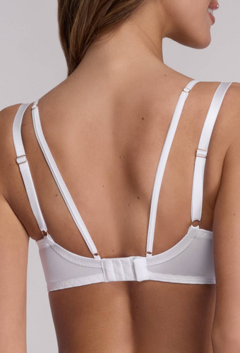 2198 AVA Poloměkká krajková podprsenka s kosticí Elegantní pohodlná bílá