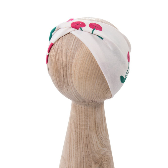 Dívčí čelenka Eevi Cherry bavlna elastická pohodlná