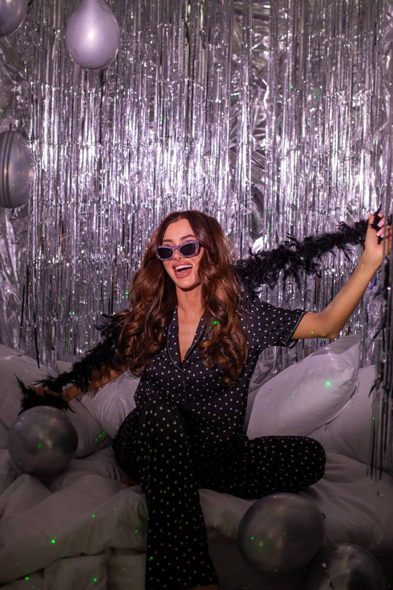 Ria Dámské pyžamo s krátkým rukávem a dlouhými kalhotami Italian Fashion - potisk