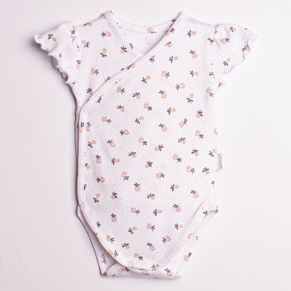 Dívčí bavlněné body s krátkým rukávem, květinový vzor – Nicol, 220094