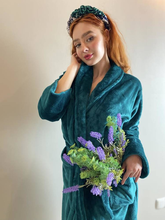 628 Abigail Dlouhý dámský župan Forex - zelený