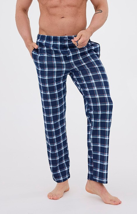 691/61 Pánské pyžamové kalhoty Cornette - dlouhé, kostkované, bavlna