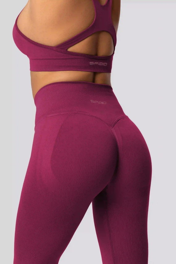 Legíny push-up Spaio PRO vysoký pas krycí tvarující red wine