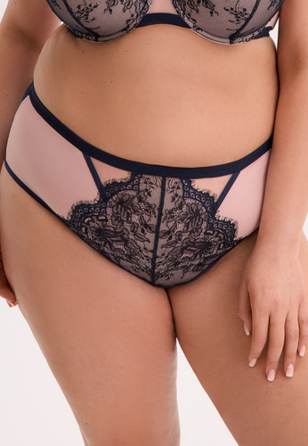 Tanga Aina GFP 1273 Gaia – Elegantní krajka, elastický tyl, komfort, tmavě modré