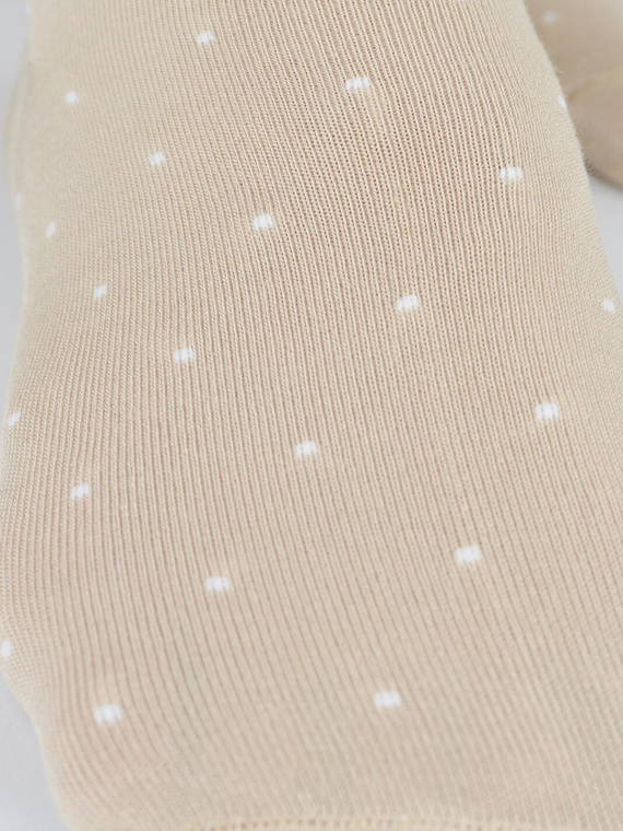 Dámské ponožky do balerín Noviti ST077 – modal, puntíky, ploché švy beige