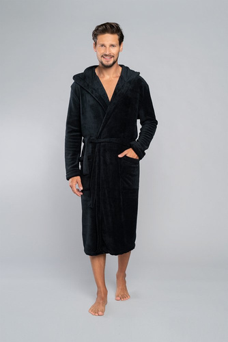 Mimas Pánský župan s kapucí Italian Fashion- graphite
