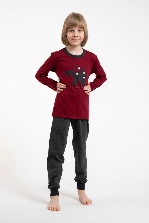 Chlapecké pyžamo Morten Italian Fashion burgundy/c.melange