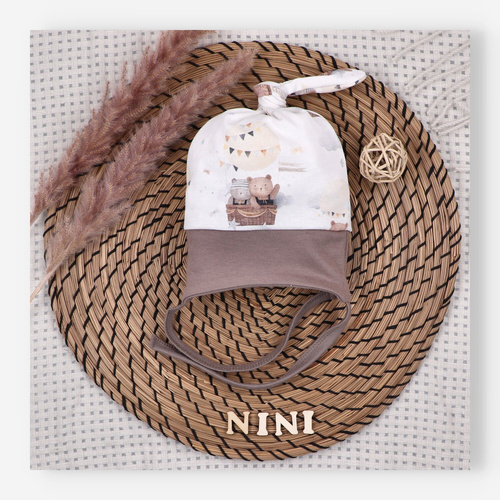 Nini Dětská Čepice Balloon Friends 100% Organická Bavlna – Vysoká Kvalita Polsko