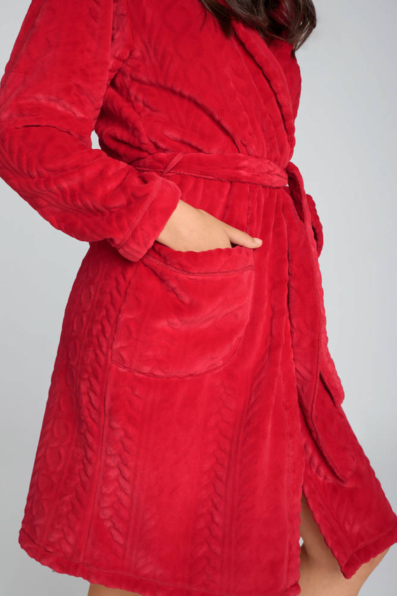 Dámský fleecový župan Zala Italian Fashion - červený