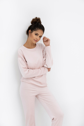 Harmony Velurové pyžamo Homewear Sensis - polská výroba, dlouhý rukáv a kalhoty