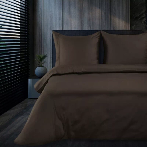 1G Elegantní saténové povlečení Eva Minge Eurofirany hnědá | makrosatin 100% bavlna