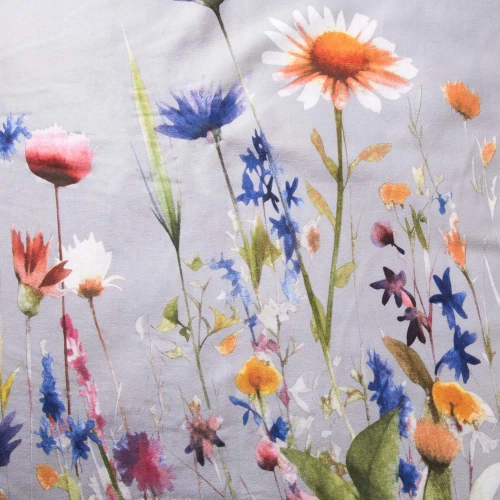 31512/2 Flannelove Darymex šedá barevná květinová ložní souprava, 100% bavlna, hřejivá a měkká