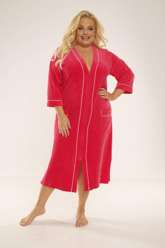 974 / 352 Dámský župan Velour Forex - malinový