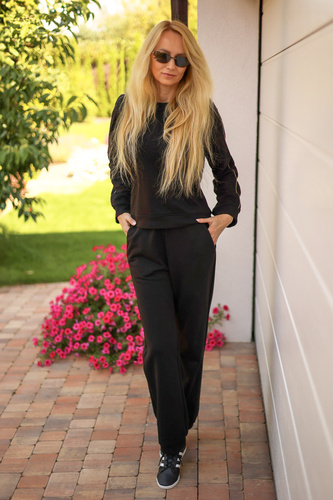 Maio dámský sportovní komplet Mirale cotton 95% bavlna 5% elastan, polská výroba - elegantní sportovní komplet - černý