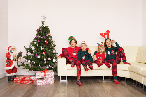 Santa pyžamo dívky Italská móda - zelená