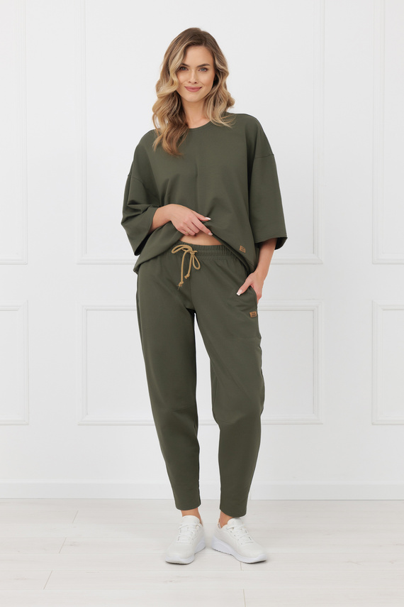 Kalhoty Kaori Italian Fashion 220 g/m² bavlna elastan