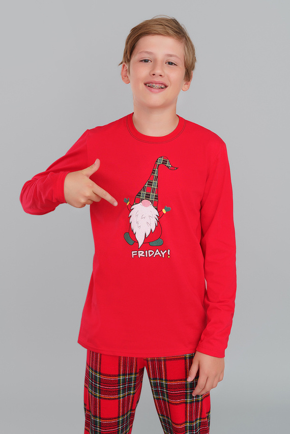 Chlapecké pyžamo Narvik Italian Fashion- červené/potisk