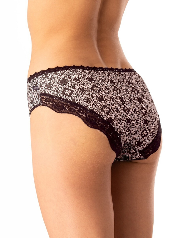 Dámské bavlněné kalhotky Key LPC 731 black beige - sada 2 ks v krabičce, pohodlný střih