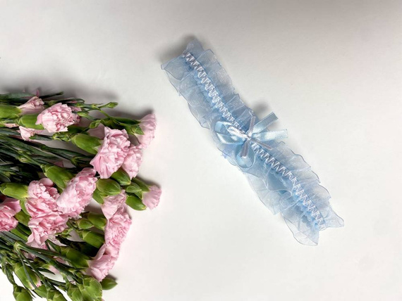 221 Šifonový podvazek De Lafense - světle modrý