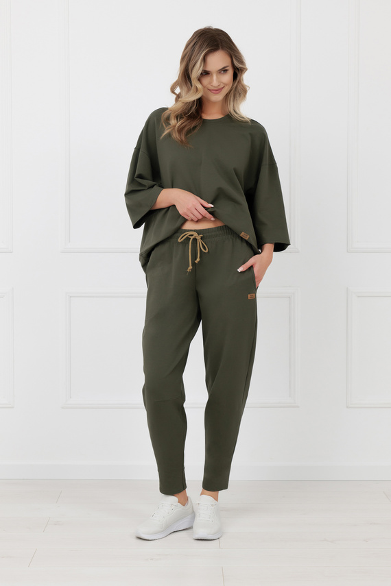 Kalhoty Kaori Italian Fashion 220 g/m² bavlna elastan