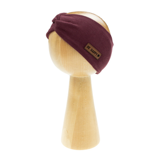 217066 Bavlněná žebrovaná čelenka Alisa Nicol - vínová