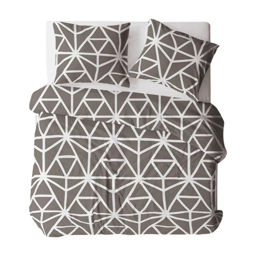 376N Bielawa KARO kůra ložní prádlo tmavě šedá | 100% bavlna, knoflíky, gramáž 140 g/m²