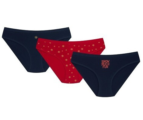 36508-K086 Henderson Dámské tmavě modro-červené bikiny - bavlna 3-pack