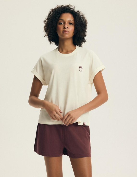 Dámské pyžamo Henderson Evika 44464 – bavlna, ovocná výšivka, šortky