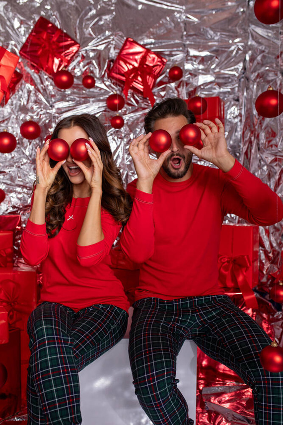 Fogo Pánské pyžamo s dlouhým rukávem, dlouhé kalhoty Italian Fashion - červená/potisk