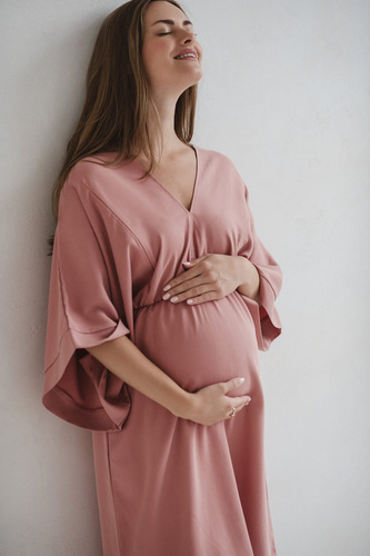 Mama Zen Milk&Love herbal rose - těhotenské a kojící šaty z materiálu Tencel