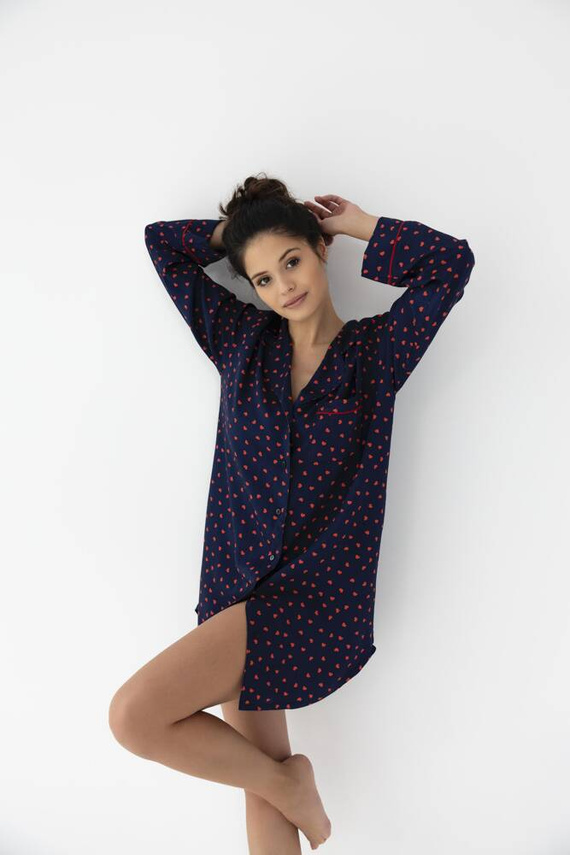 Noční košile Sophia s rozepínáním od Sensis - tmavě modrá