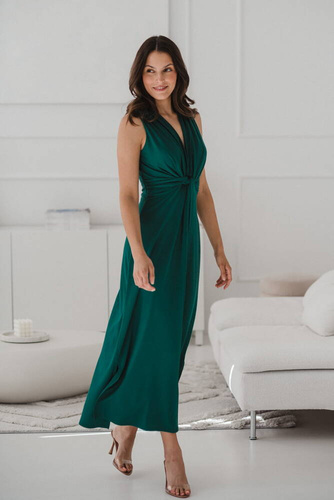 Loop maxi sukienka ciążowa i do karmienia Milk&Love butelkowa zieleń