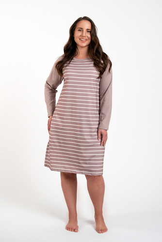 Noční košile Oda Italian Fashion - potisk cappuccino