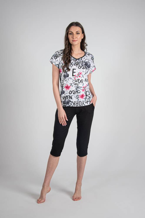 676 Dámské pyžamo s podrážkou Forex - bílé