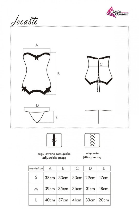 Jocaste LC 16039 Korzet + tanga LivCo Corsetti Fashion