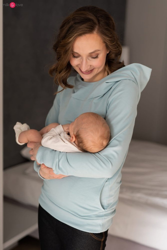 Milk Please bluza do karmienia Milk&Love z kapturem miętowy