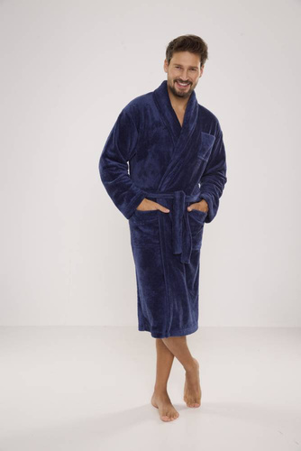 811 De Lafense pánský plyšový župan - džínový