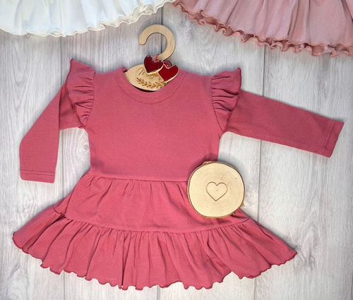 Mamatti SP504 Dívčí šaty s motýlkovými rukávy 97% bavlna