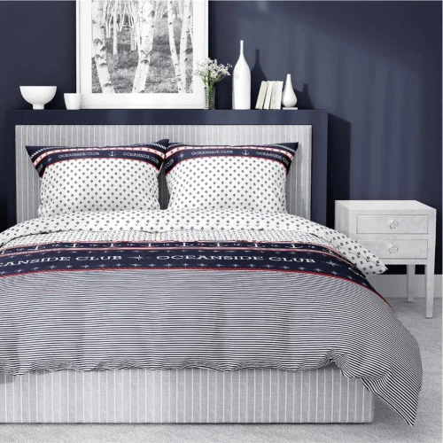 4920 A Home Satin Pościel satynowa marynarska Detexpol granatowy