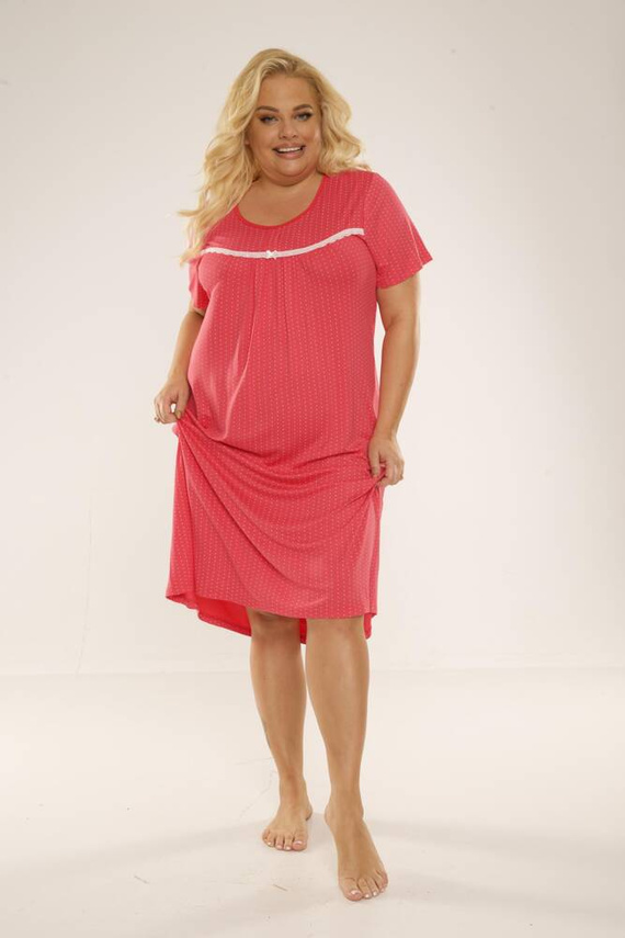 447 Juliette Plus Size Forex noční košile - malinové puntíky