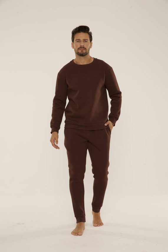 813 Indigo Pánská tepláková souprava De Lafense - čokoládová