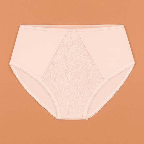 VF-435 - Dámské krajkové kalhotky s vysokým pasem Vena nude