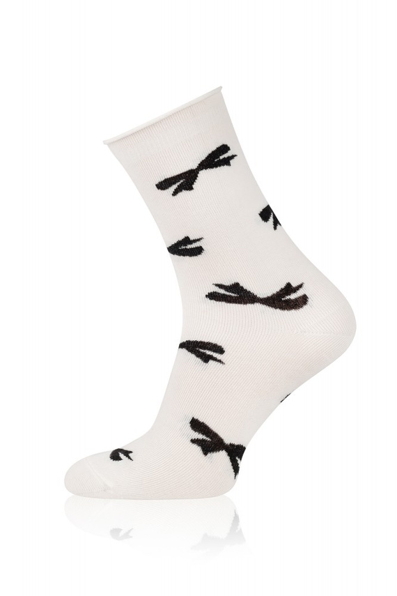 S183D Figaro Dámské dlouhé ponožky italská móda - mašle