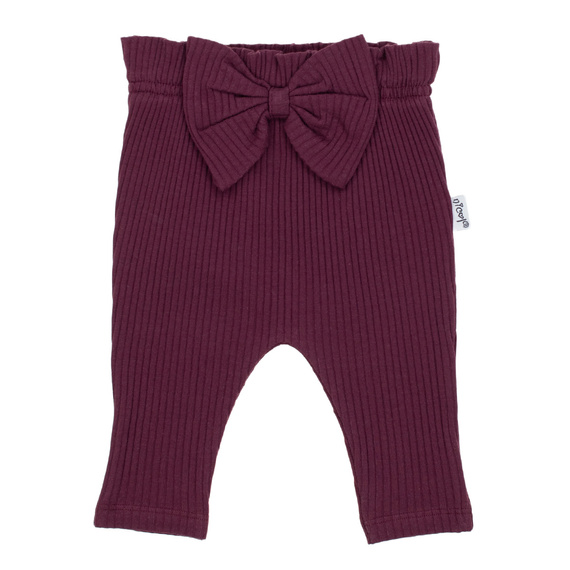 217016 Alisa Bavlněné kalhoty Nicol žebrované s mašlí