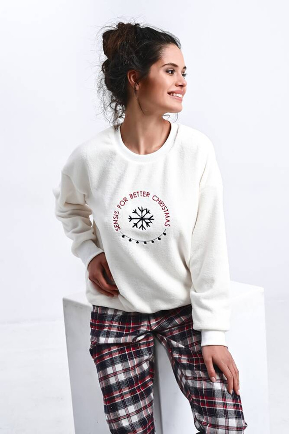 Lepší dámské pyžamo Sensis - krémové