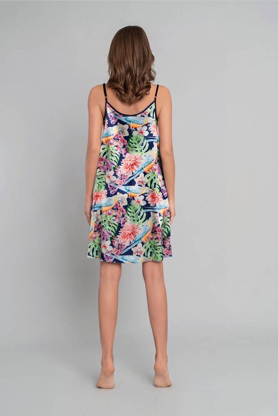 Polynesia Dámská noční košile s úzkými ramínky Italian Fashion - květinový potisk