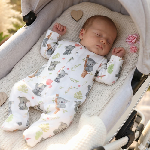 Kojenecký overal Nini Sweet Koala 100% bio bavlna – pro novorozence